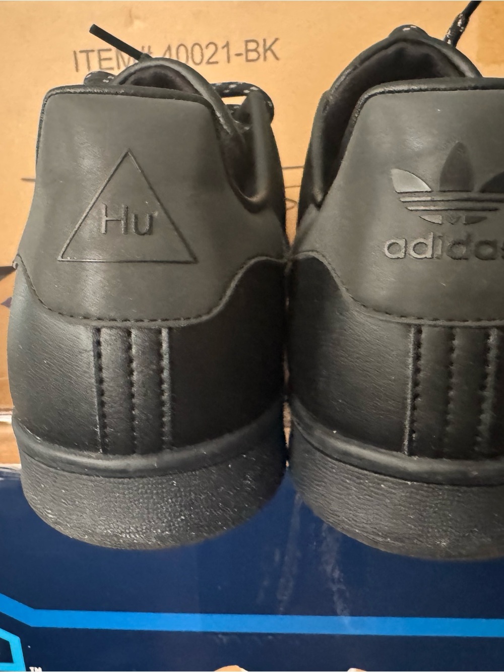 adidas Pharrell x Stan Smith HU All-Black Low-Top Leather Sneakers - Picture 3 of 6